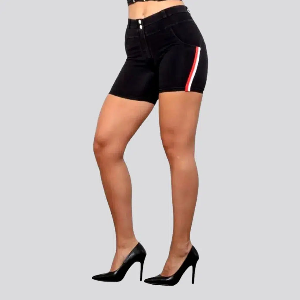 High-waist side-bands denim shorts
 for ladies | Jeans4you.shop
