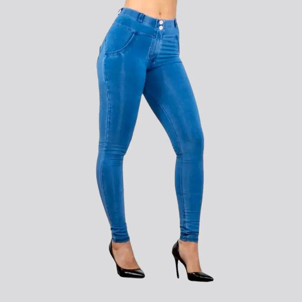 High-waist women's blue jeans | Jeans4you.shop