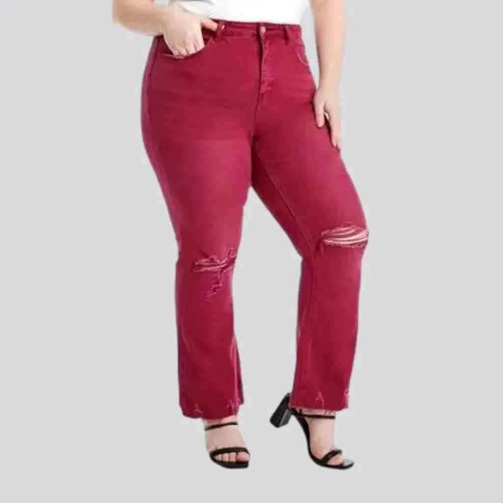 High-waist women's bordo jeans | Jeans4you.shop