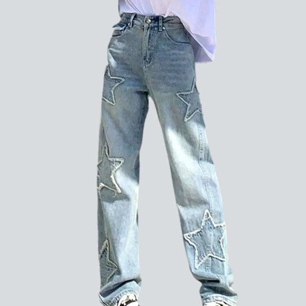 High-waist women's embroidered jeans | Jeans4you.shop