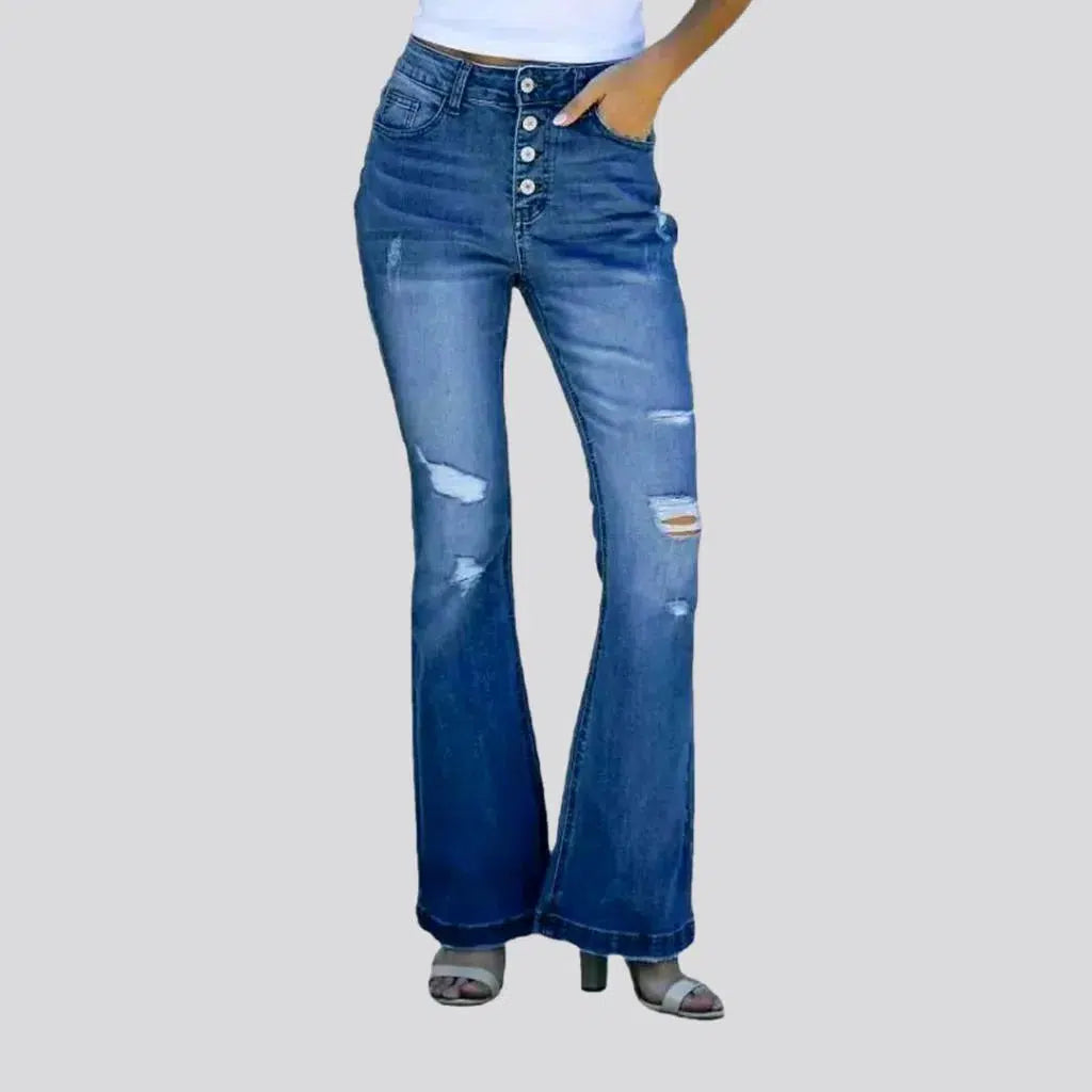 High-waist women's whiskered jeans | Jeans4you.shop