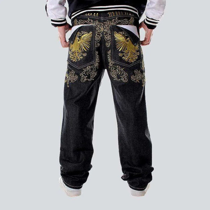 Hip-hop golden ornament jeans | Jeans4you.shop