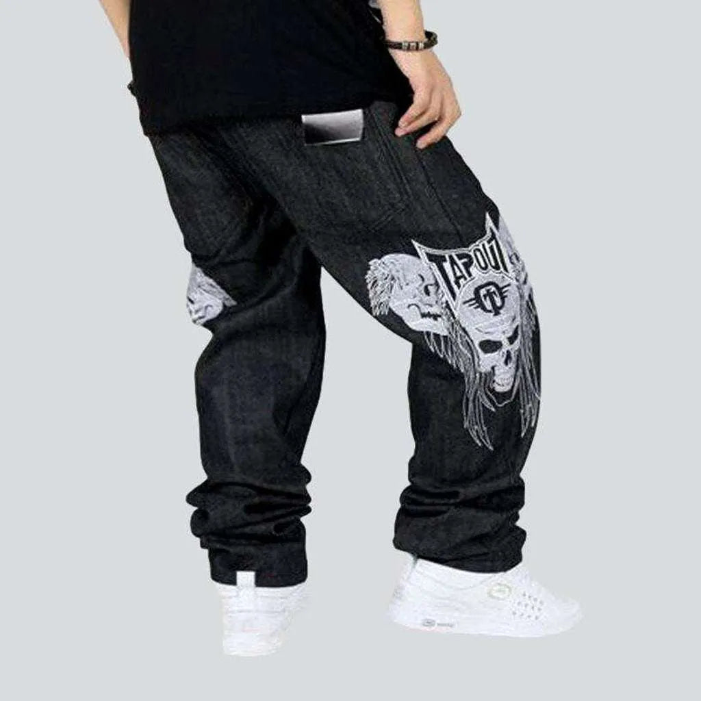 Hip-hop skull embroidery jeans | Jeans4you.shop