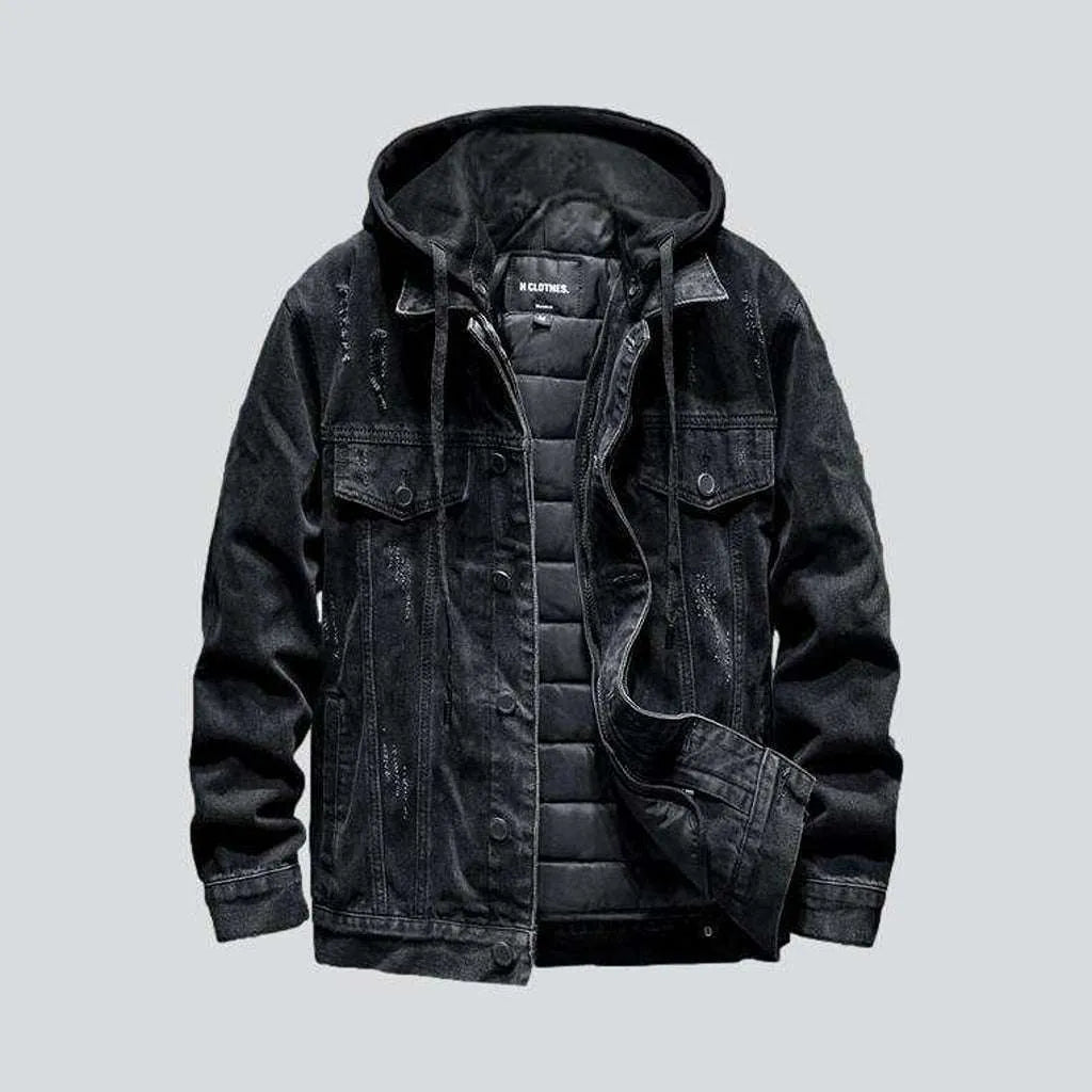 Hooded street jean jacket
 for men | Jeans4you.shop