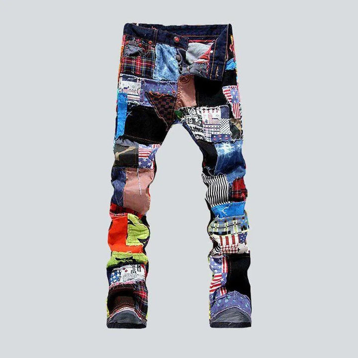 Inside-out patchwork men's jeans | Jeans4you.shop