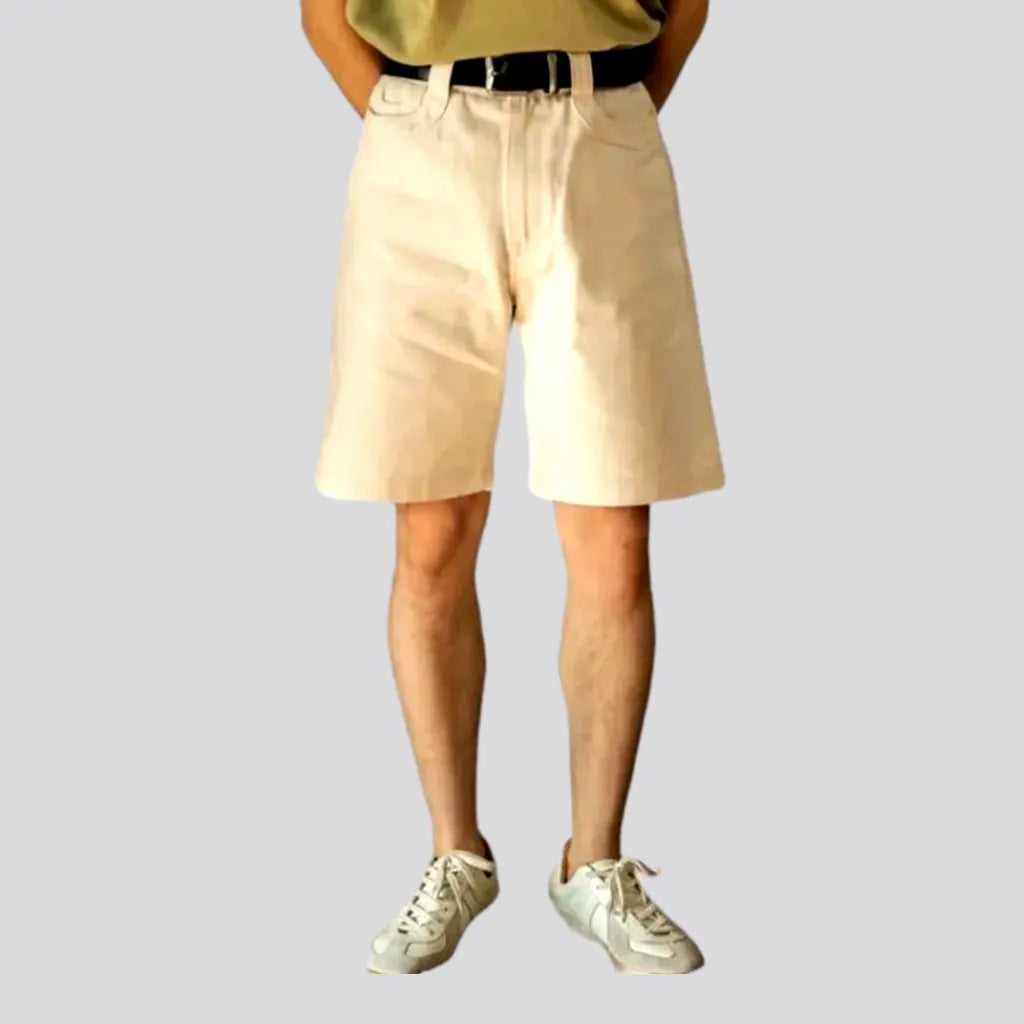 Ivory back-cinch men's denim shorts | Jeans4you.shop