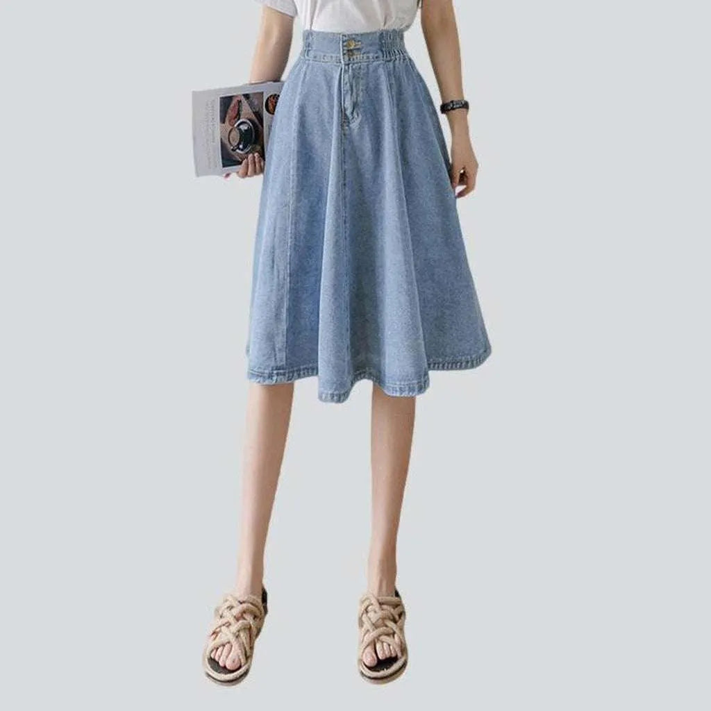 Knee-length flare denim skirt | Jeans4you.shop