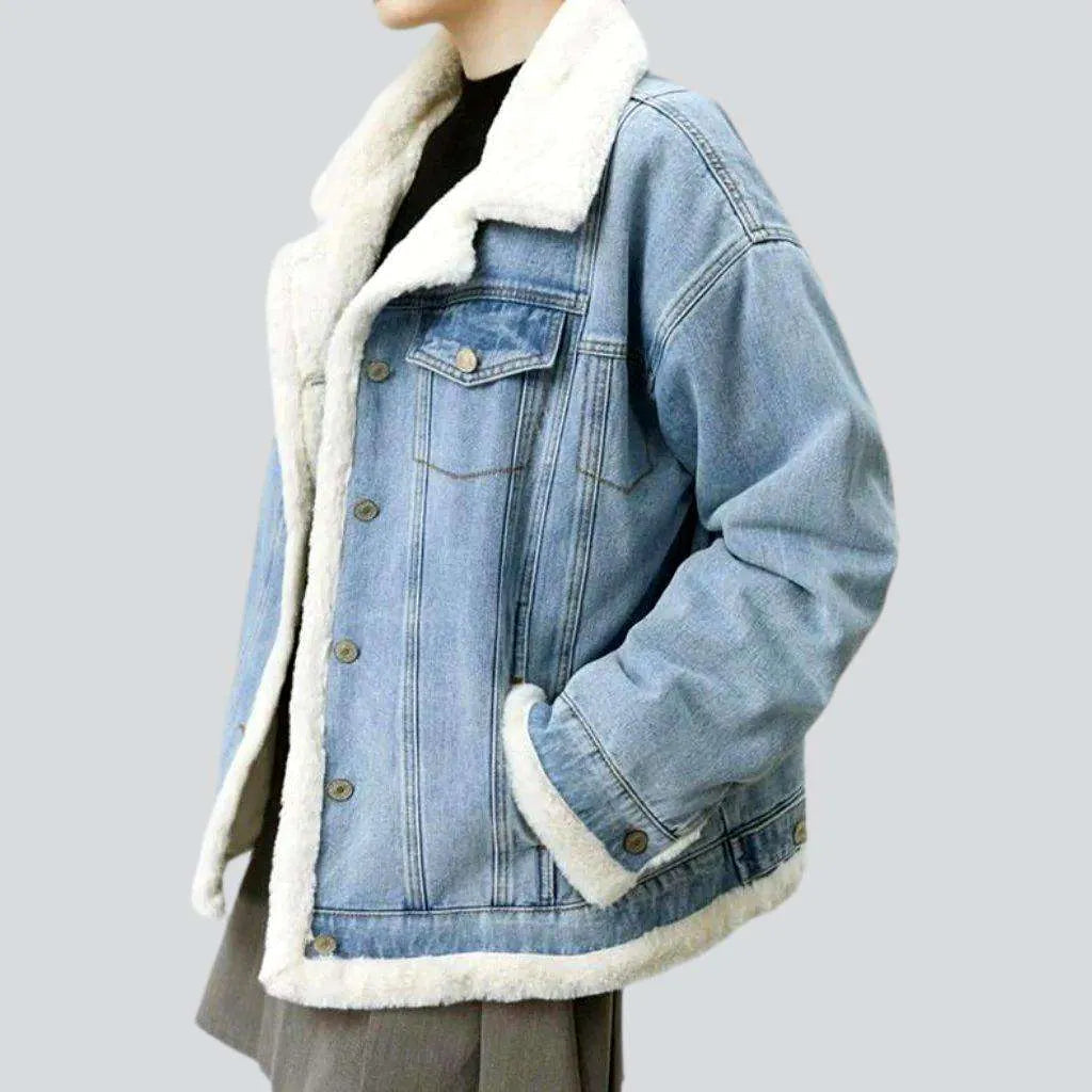 Lamb fleece women's denim jacket | Jeans4you.shop