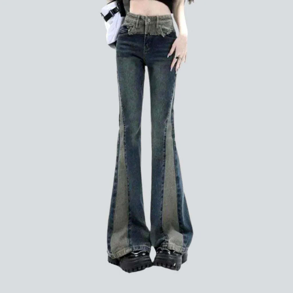 Layered waistline flared jeans
 for women | Jeans4you.shop