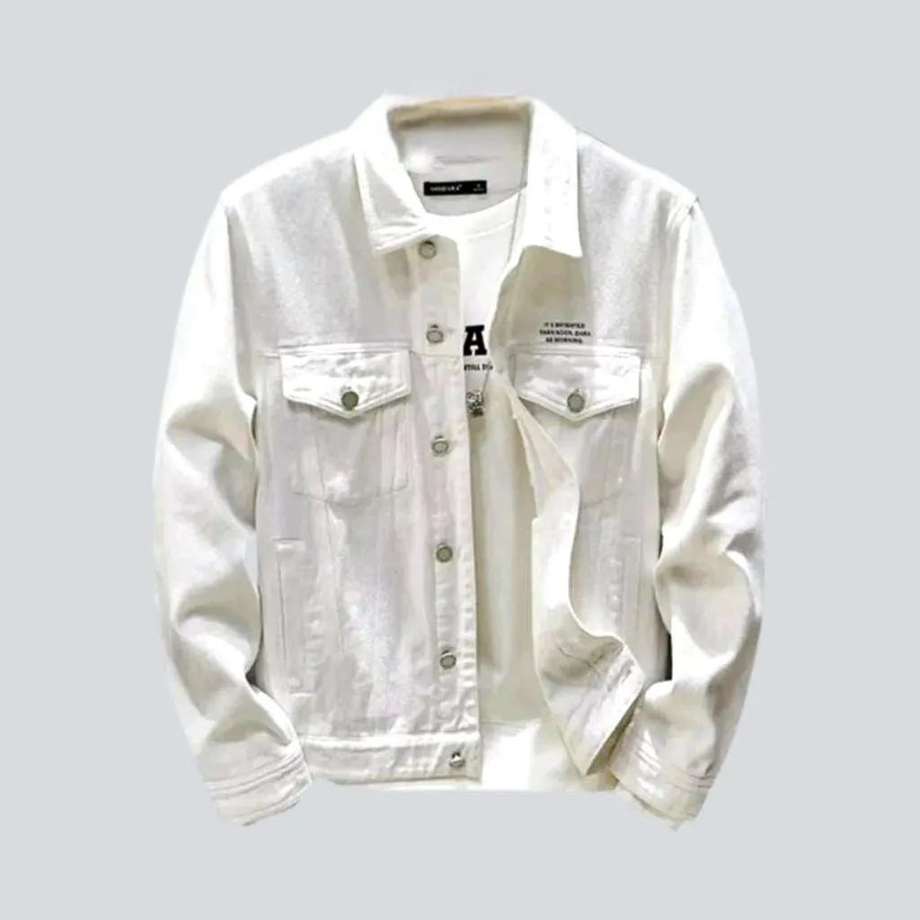 Letters-print denim jacket | Jeans4you.shop