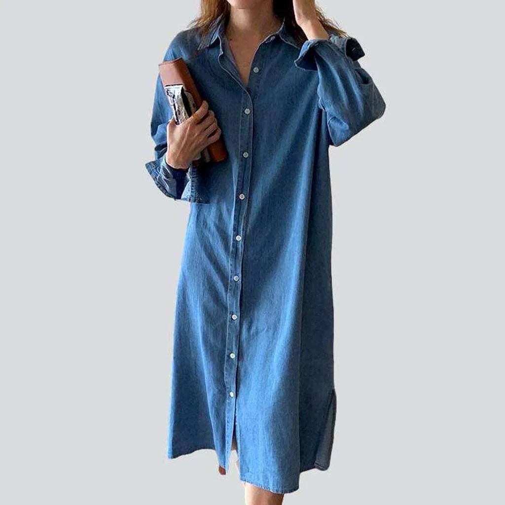 Light blue buttoned denim dress | Jeans4you.shop
