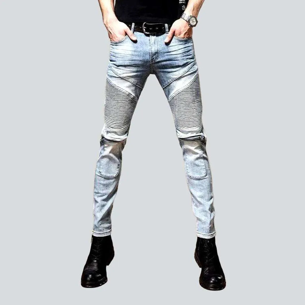 Light blue stylish biker jeans | Jeans4you.shop