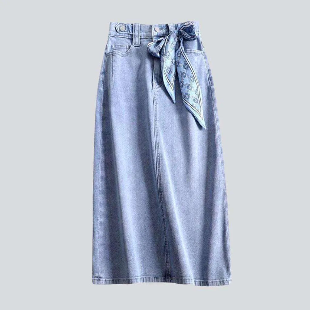 Light denim skirt with rubber | Jeans4you.shop