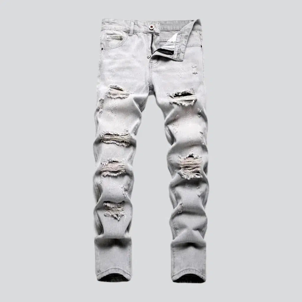 Light-grey men's whiskered jeans | Jeans4you.shop