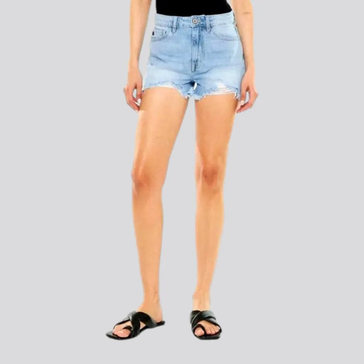 Light-wash grunge denim shorts for ladies | Jeans4you.shop