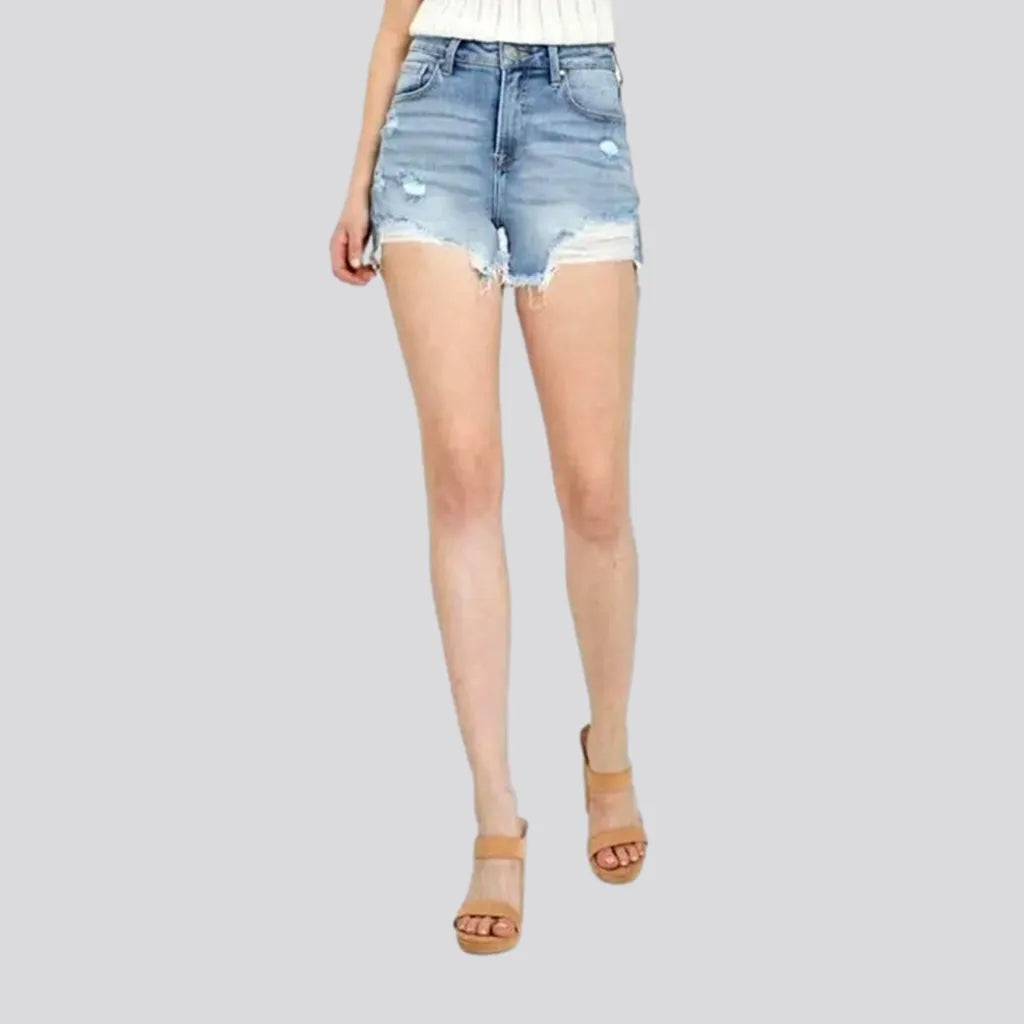 Light-wash grunge jean shorts
 for women | Jeans4you.shop