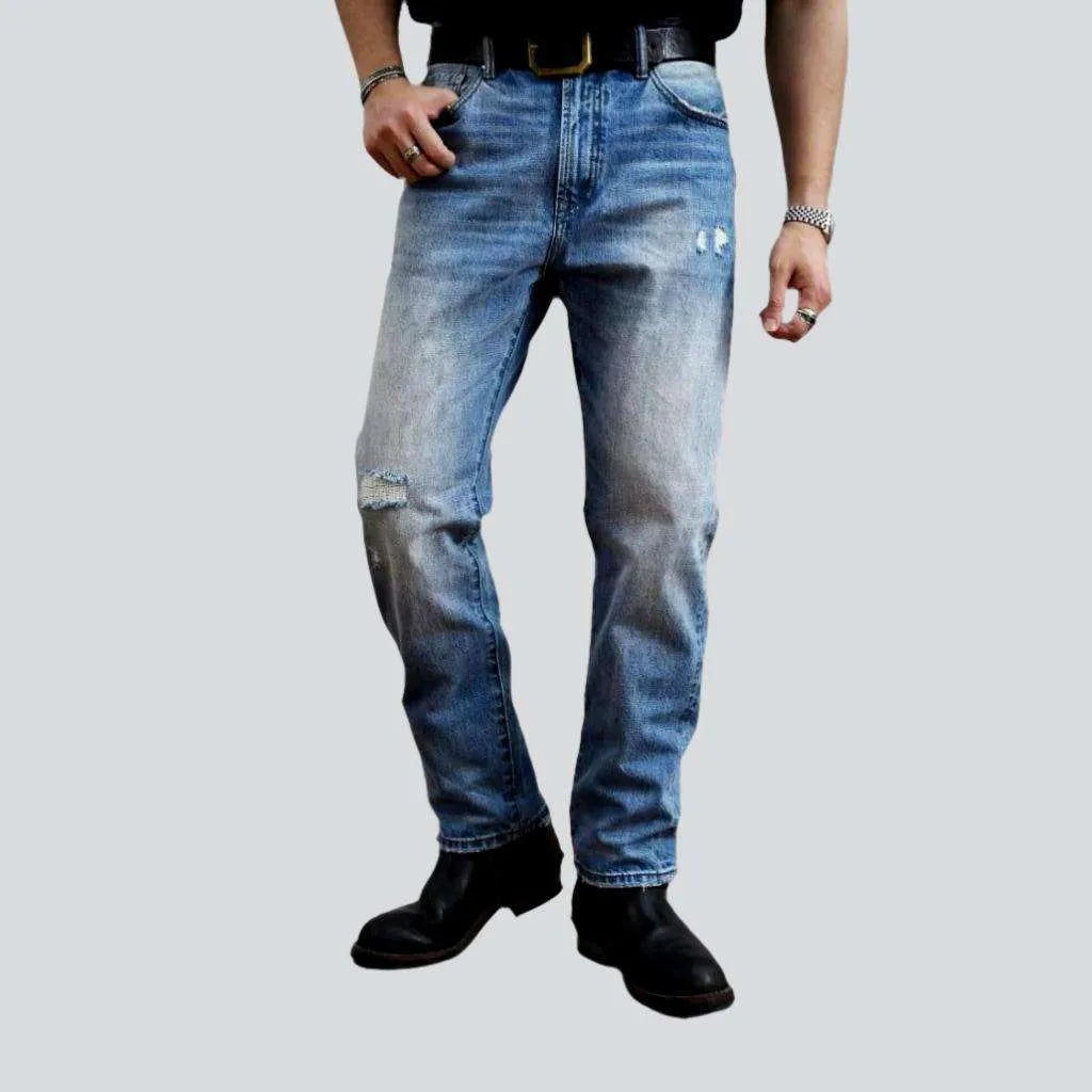 Light wash men's self-edge jeans | Jeans4you.shop
