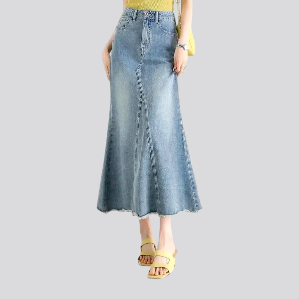 Light wash mermaid jean skirt
 for women | Jeans4you.shop