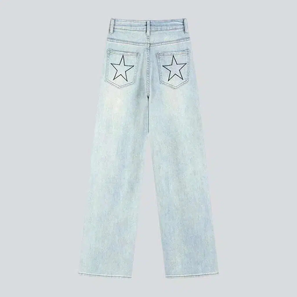 Light wash painted jeans
 for women | Jeans4you.shop
