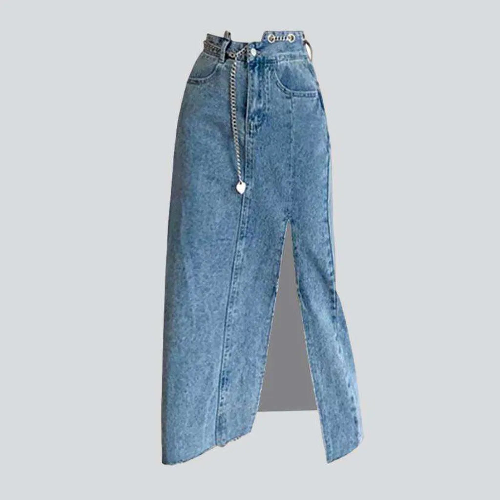 Light wash slit jeans skirt | Jeans4you.shop