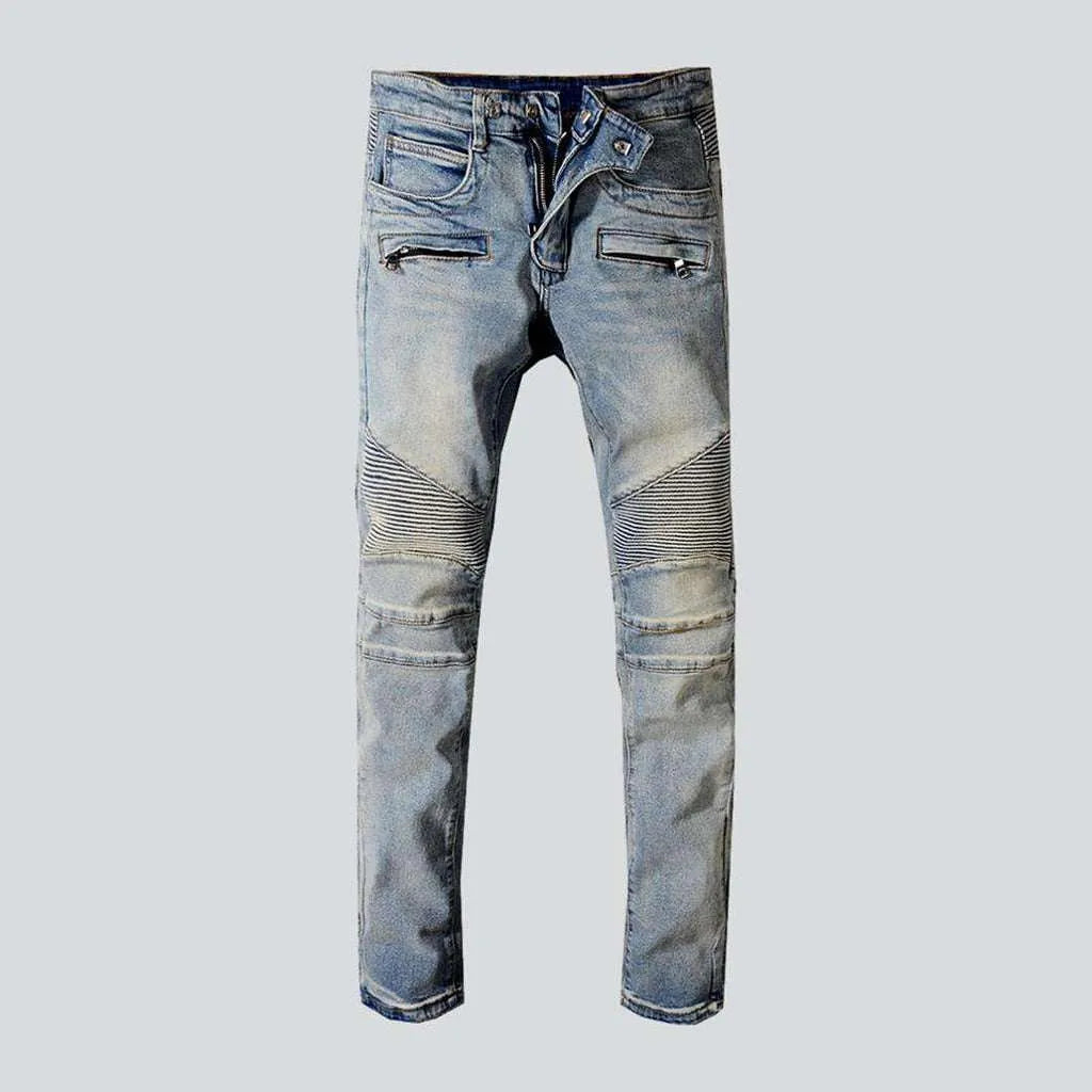 Light wash vintage biker jeans | Jeans4you.shop