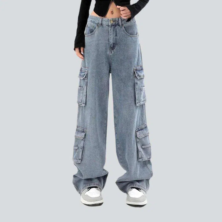 Light wash women's cargo jeans | Jeans4you.shop