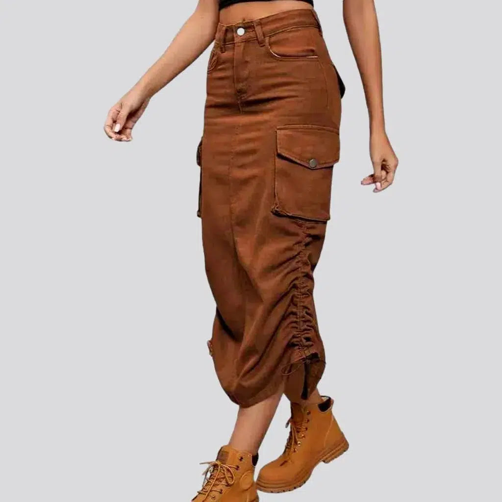 Long color jean skirt
 for ladies | Jeans4you.shop