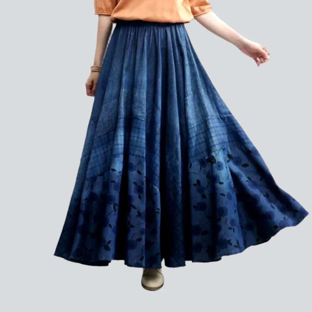 Long dark wash jeans skirt
 for women | Jeans4you.shop