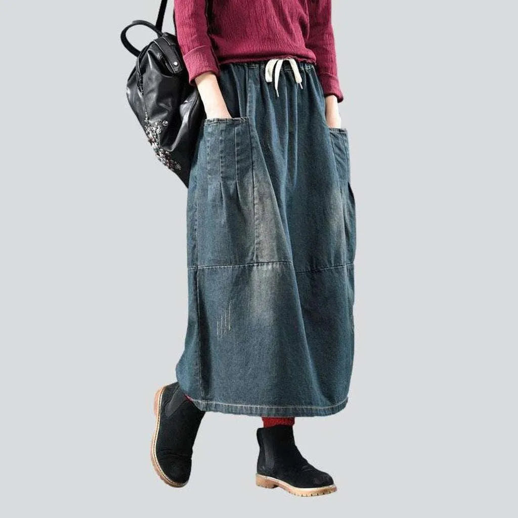 Long dark women's denim skirt | Jeans4you.shop