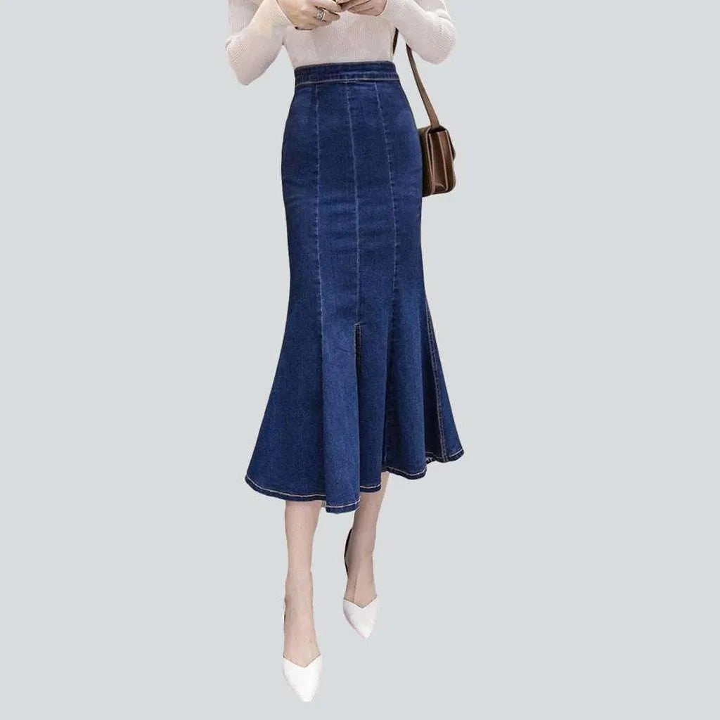 Long fishtail jeans skirt | Jeans4you.shop