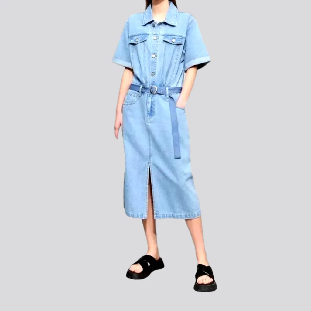 Long light-wash denim dress
 for women | Jeans4you.shop