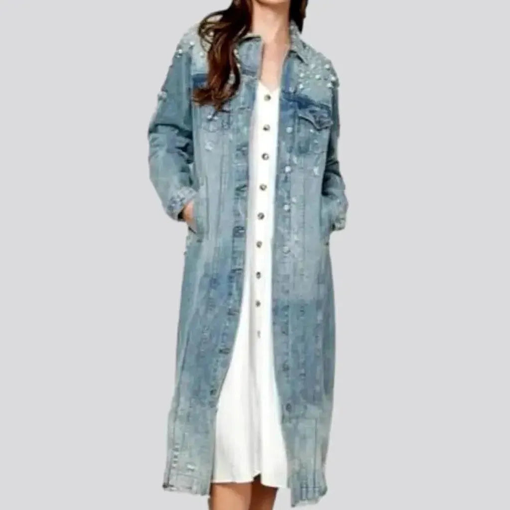 Long pearl denim jacket
 for women | Jeans4you.shop