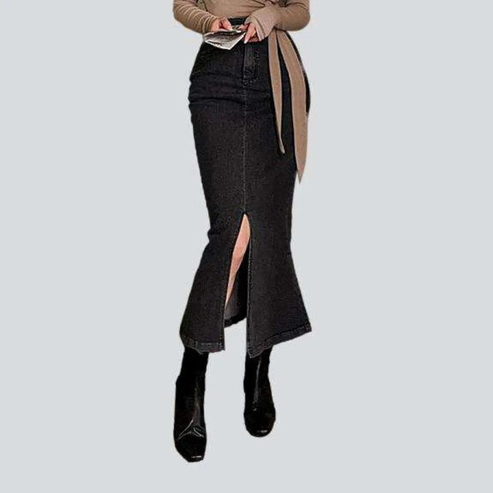 Long peplum denim skirt | Jeans4you.shop