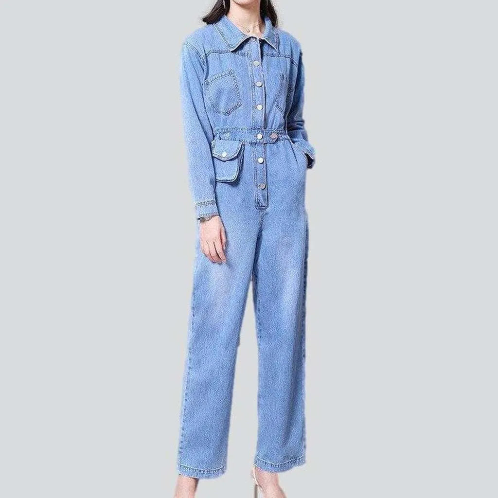 Long sleeve light blue overall | Jeans4you.shop