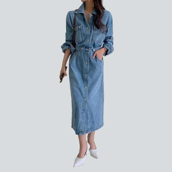 Long sleeve oversized denim dress | Jeans4you.shop