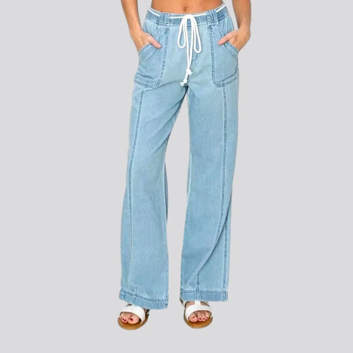 Loose light wash denim pants
 for ladies | Jeans4you.shop