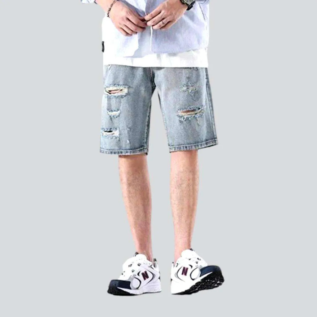 Loose retro distressed denim shorts | Jeans4you.shop