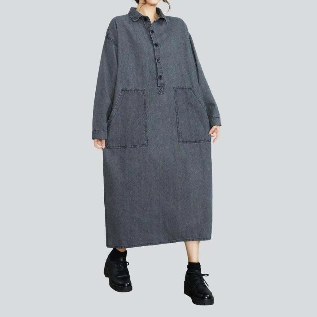Loose tunic women's denim dress | Jeans4you.shop