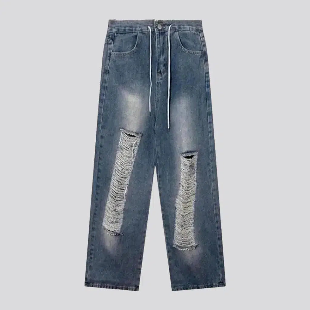 Medium-wash distressed jeans
 for men | Jeans4you.shop