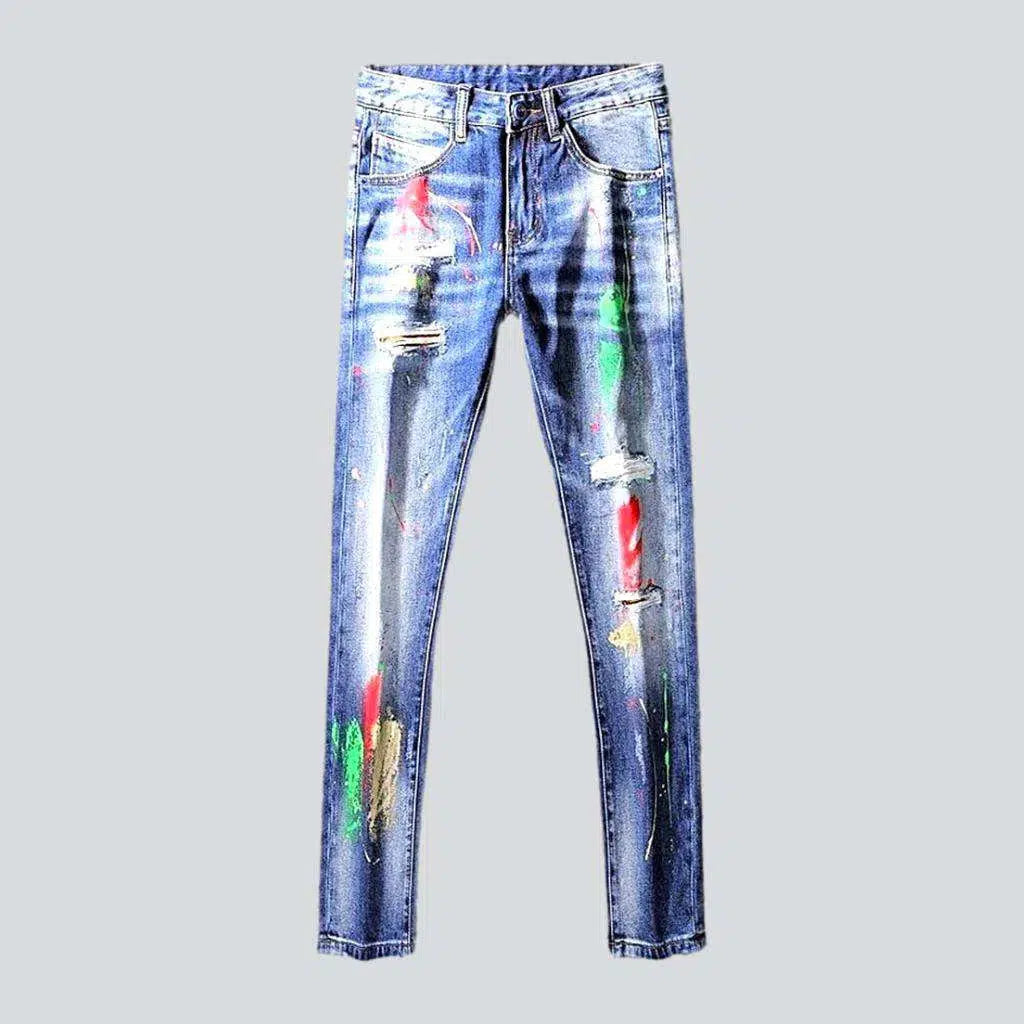 Medium wash mid-waist jeans
 for men | Jeans4you.shop