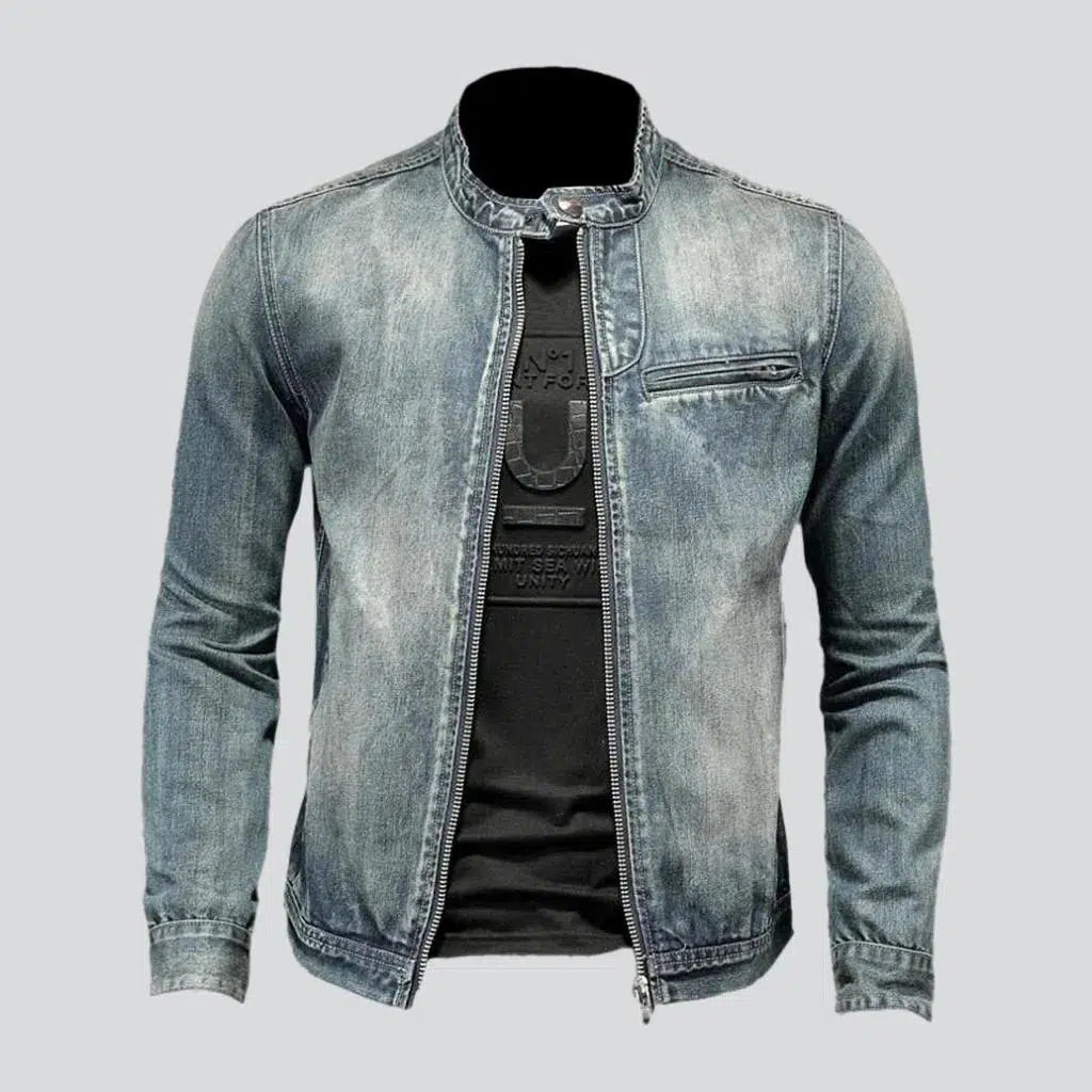 Medium wash sanded denim jacket | Jeans4you.shop