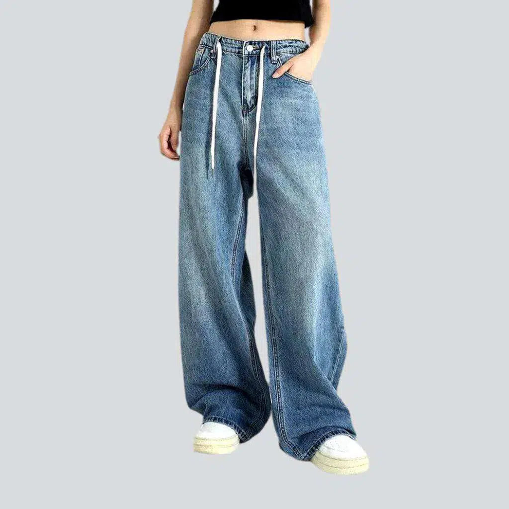 Medium wash women's baggy jeans | Jeans4you.shop