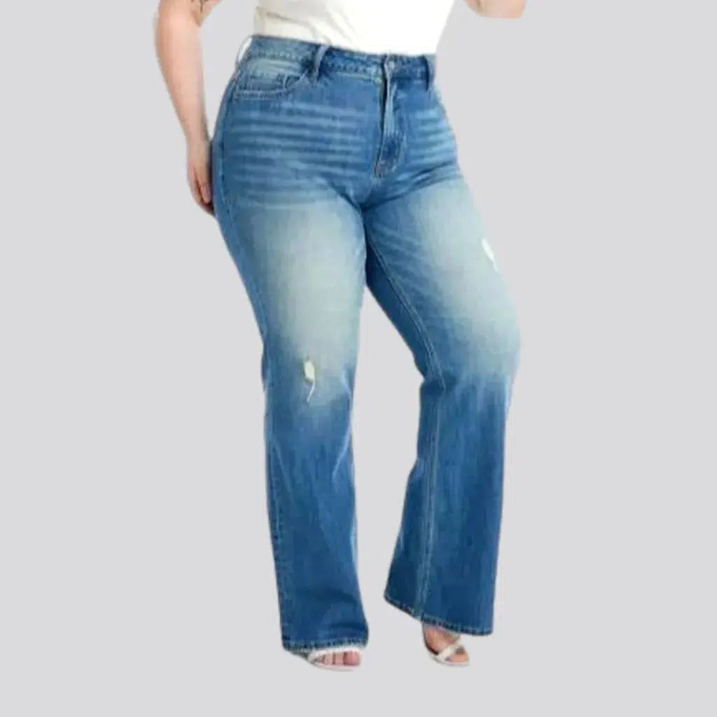 Medium-wash women's wide-leg jeans | Jeans4you.shop