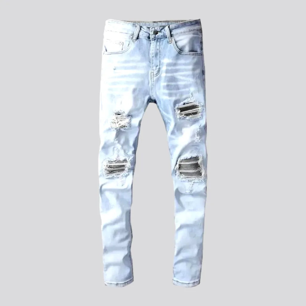 Men's black-patches jeans | Jeans4you.shop