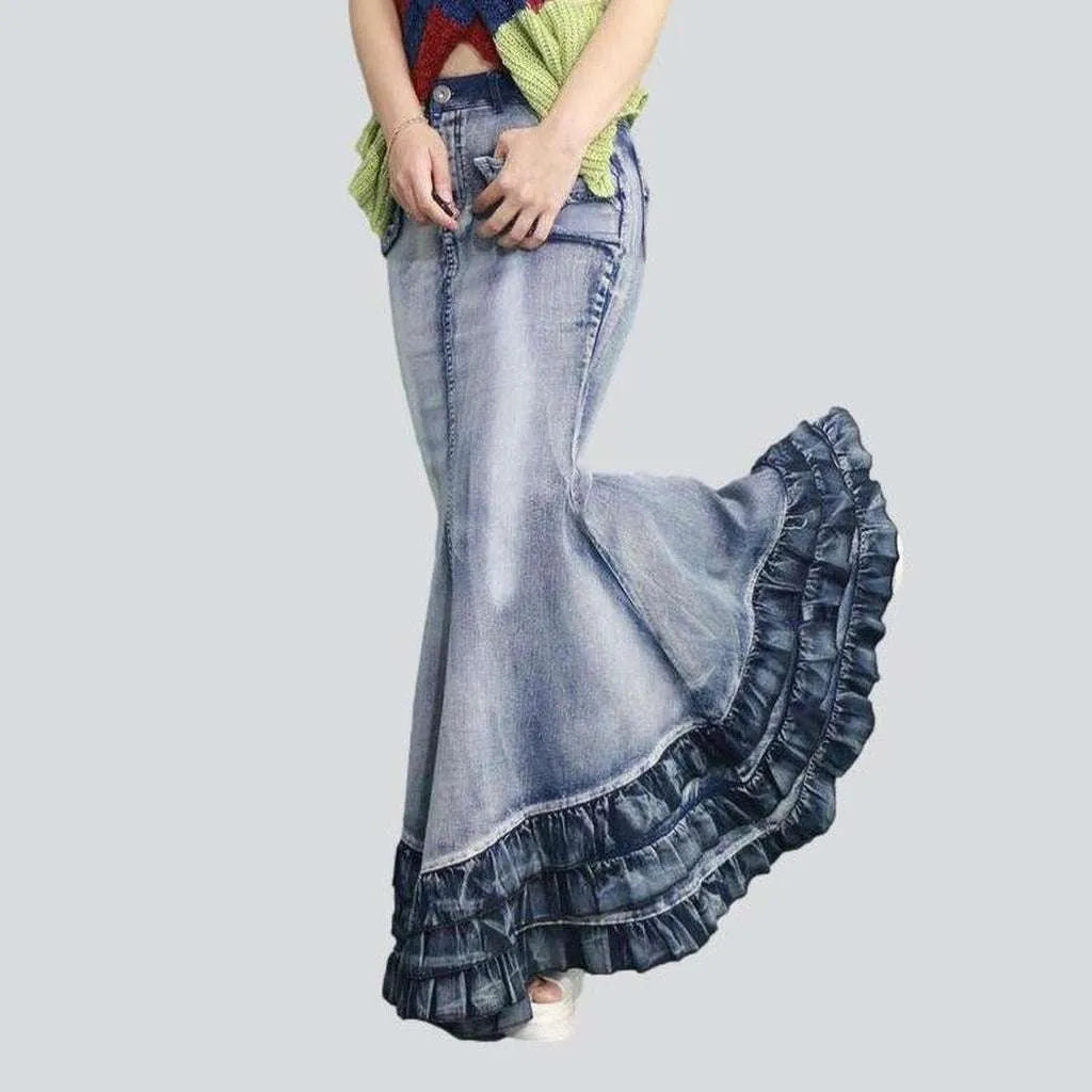 Mermaid frills women's denim skirt | Jeans4you.shop