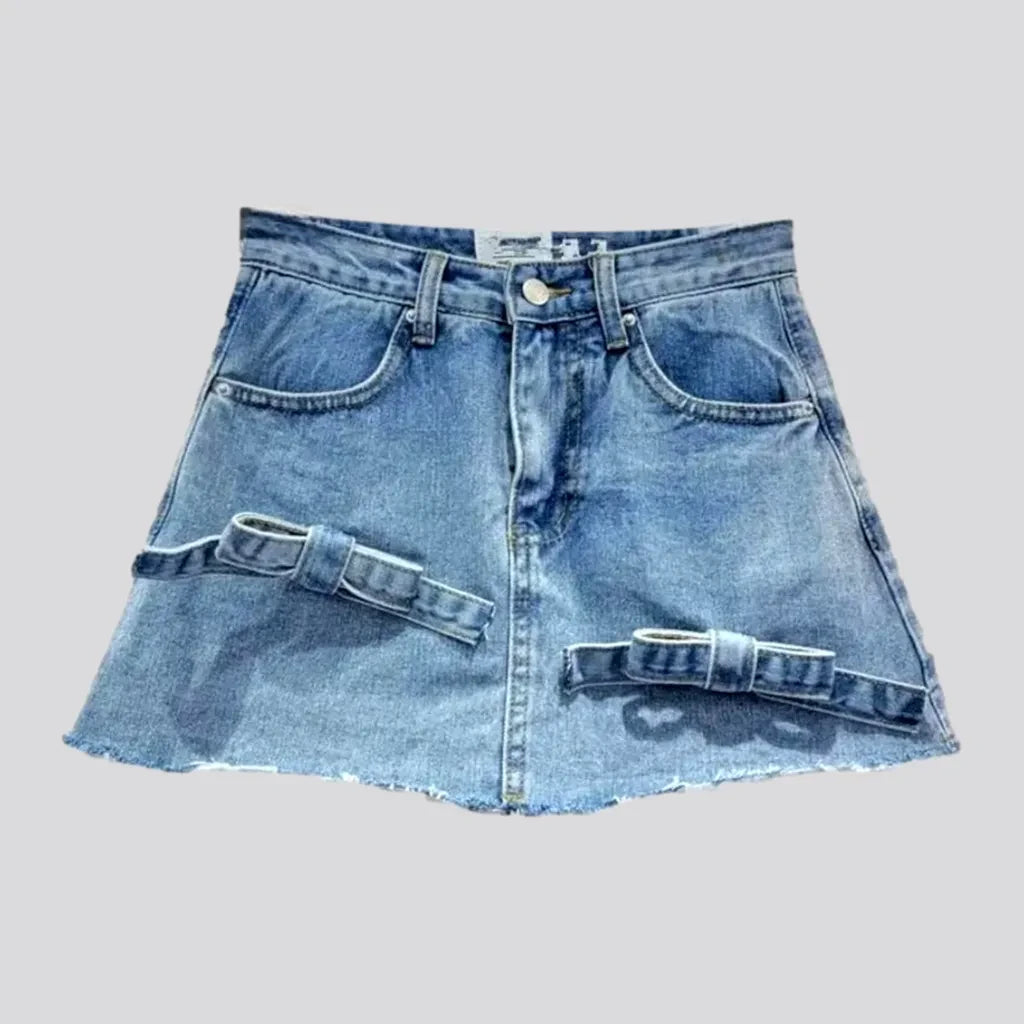 Mid-waist embellished jean skort
 for ladies | Jeans4you.shop