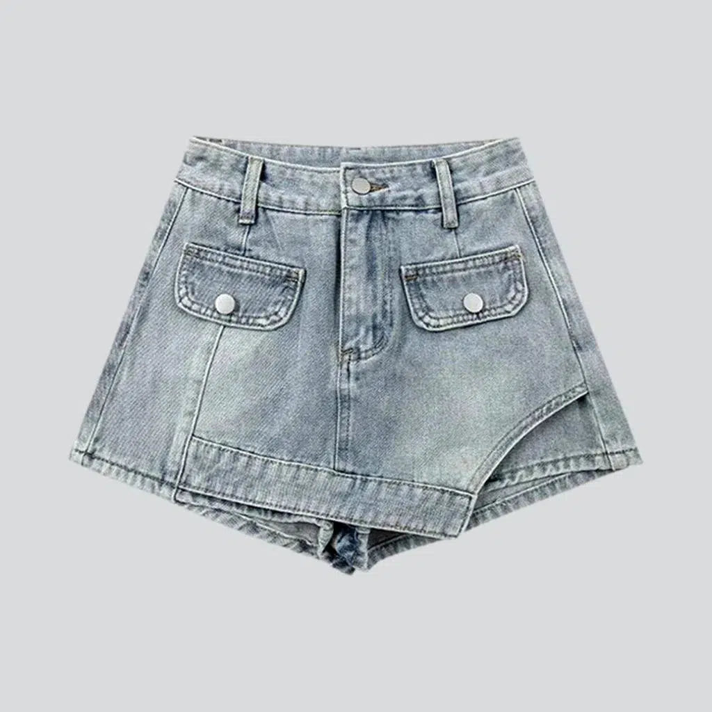 Mid-waist light wash jean skirt | Jeans4you.shop