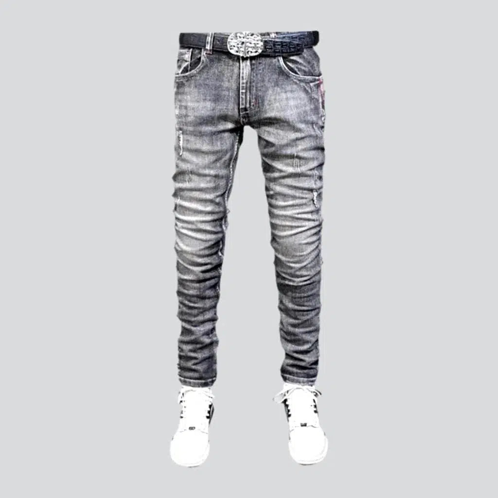 Mid-waist men's grey jeans | Jeans4you.shop