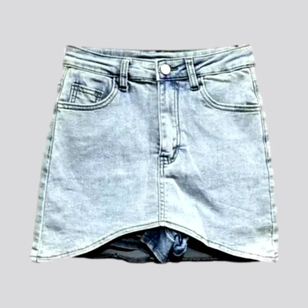 Mid-waist mini jean skort
 for ladies | Jeans4you.shop
