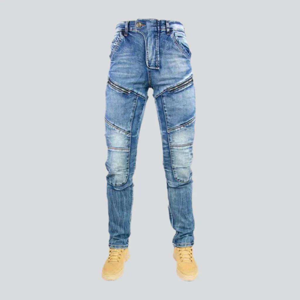 Mid-waist motorcycle jeans
 for men | Jeans4you.shop